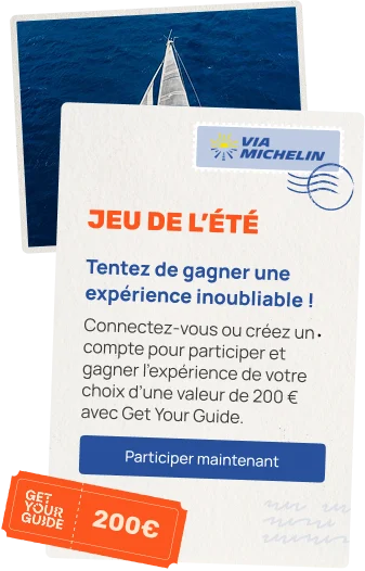 Jeu de l'été, connectez-vous ou créez un compte pour participer et gagner l'expérience de votre choix d'une valeur de 200€ avec Get Your Guide
